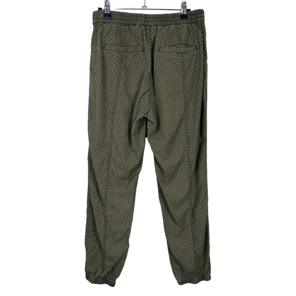 Anthropologie Green Flocked Polka Dot Joggers - Picture 6 of 8